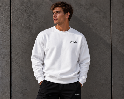 PRVL Essential Crewneck Sweater - White