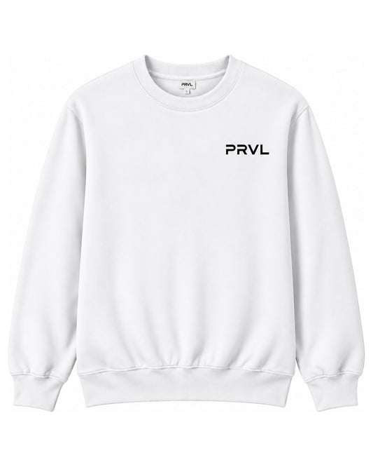 PRVL ESSENTIAL CREWNECK SWEATER - White